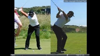 Jon Rahm golf swing  Long Iron faceon amp downtheline July 2017 [upl. by Sherrard]