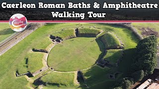 CAERLEON ROMAN BATHS amp AMPHITHEATRE WALES  Walking Tour  Pinned on Places [upl. by Ominoreg]