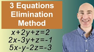 Solving Systems of 3 Equations Elimination [upl. by Ayinat]