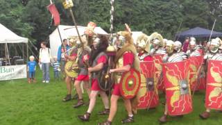 Roman Reenactment at the Amphitheatre in Caerleon Marching In [upl. by Durrej]