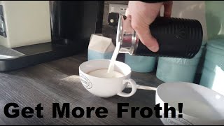 How to Get More Froth from Your Nespresso Coffee Aeroccino  Nespresso tips and help [upl. by Harrak]